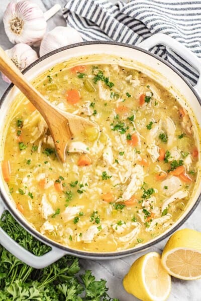 Mom's Chicken and Rice Soup - The Stay At Home Chef