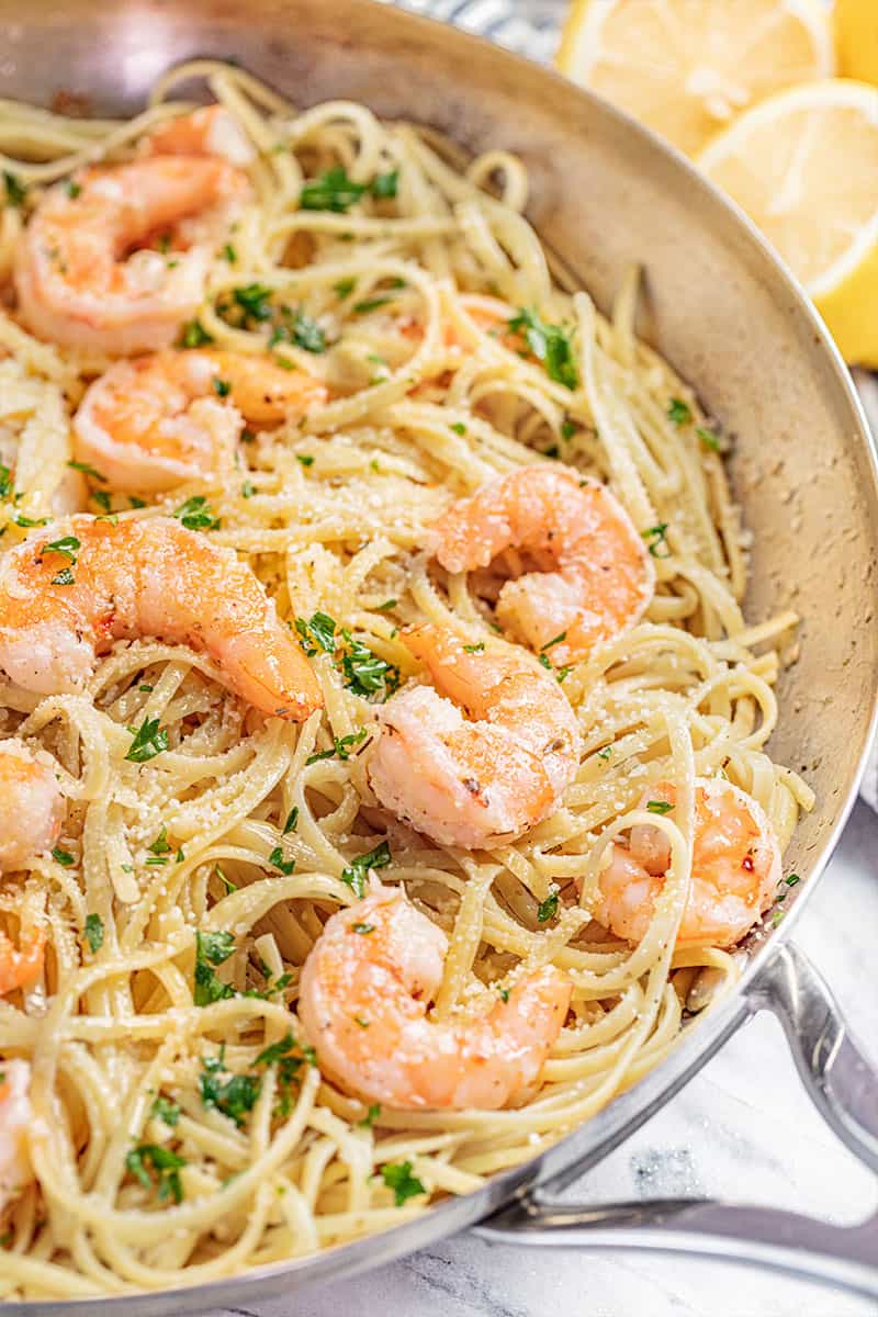 15 Minute Shrimp Scampi Pasta - The Stay At Home Chef