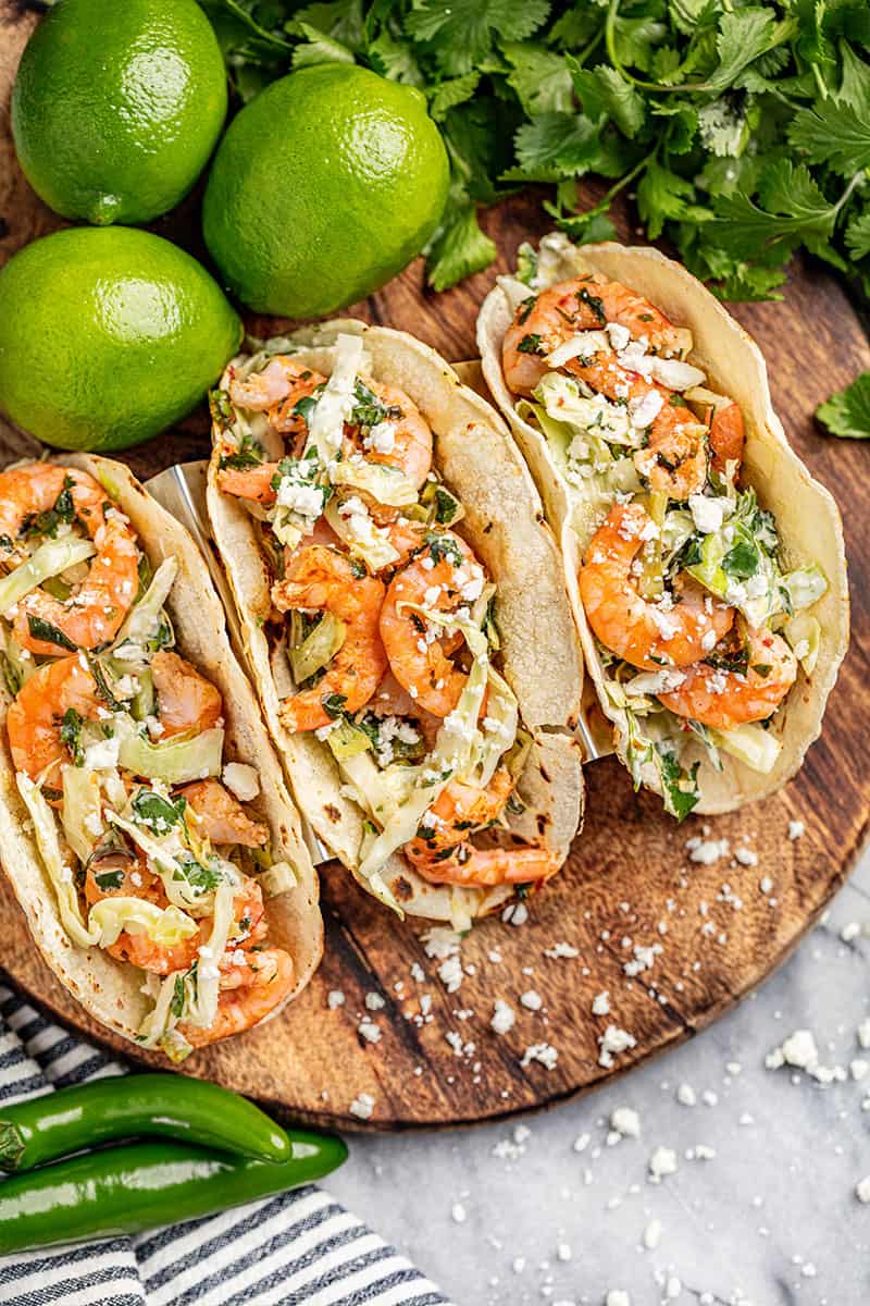 Cilantro lime shrimp tacos.