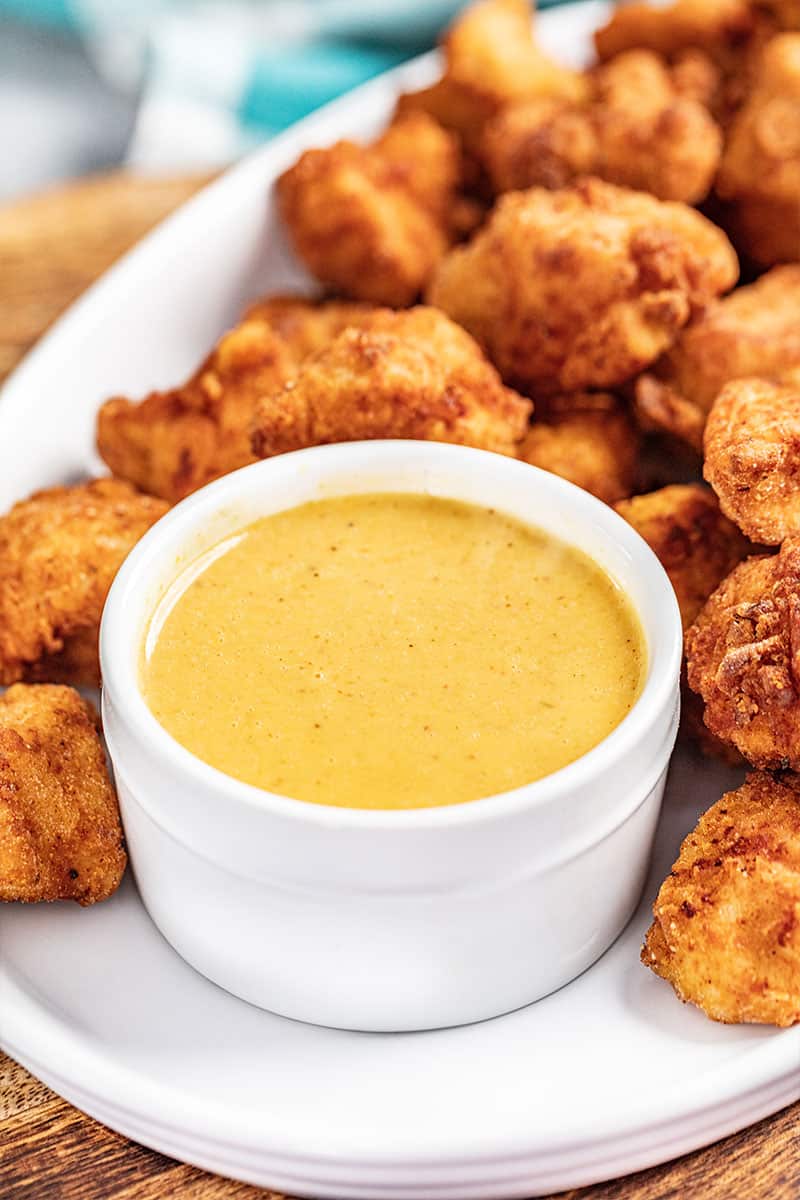 Copycat chick fil-a sauce and chicken nuggets.