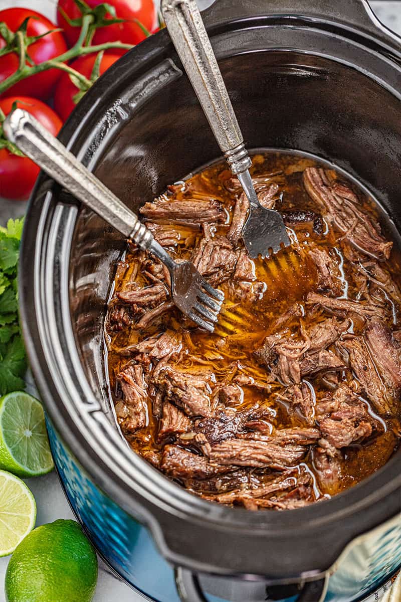 easy slow cooker chili lime mexican shredded beef - 32