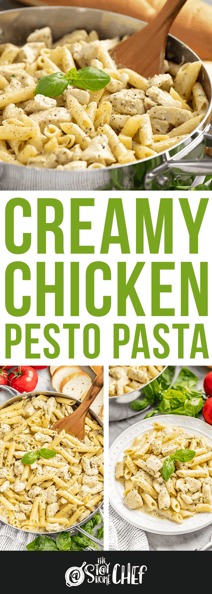 Creamy Chicken Pesto Pasta - thestayathomechef.com