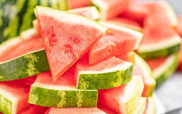 A stack of watermelon triangles.