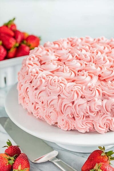 Strawberry Cake with Strawberry Chantilly Cream Frosting - The Stay At ...