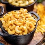 Close up view of instant pot Mac and cheese.