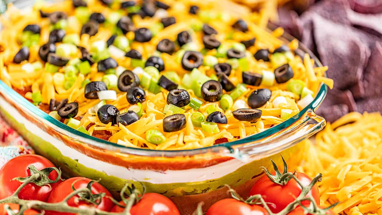 Ultimate 7 Layer Dip - Thestayathomechef.com