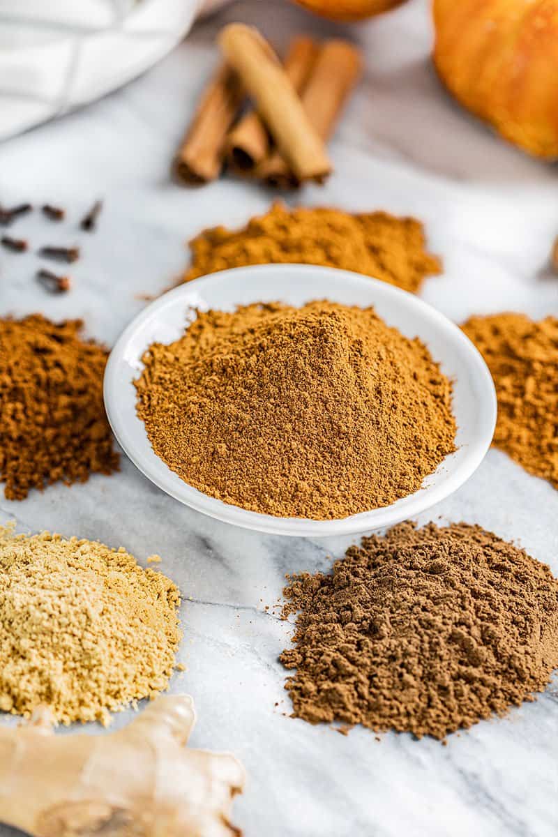 A bowl of homemade pumpkin pie spice.