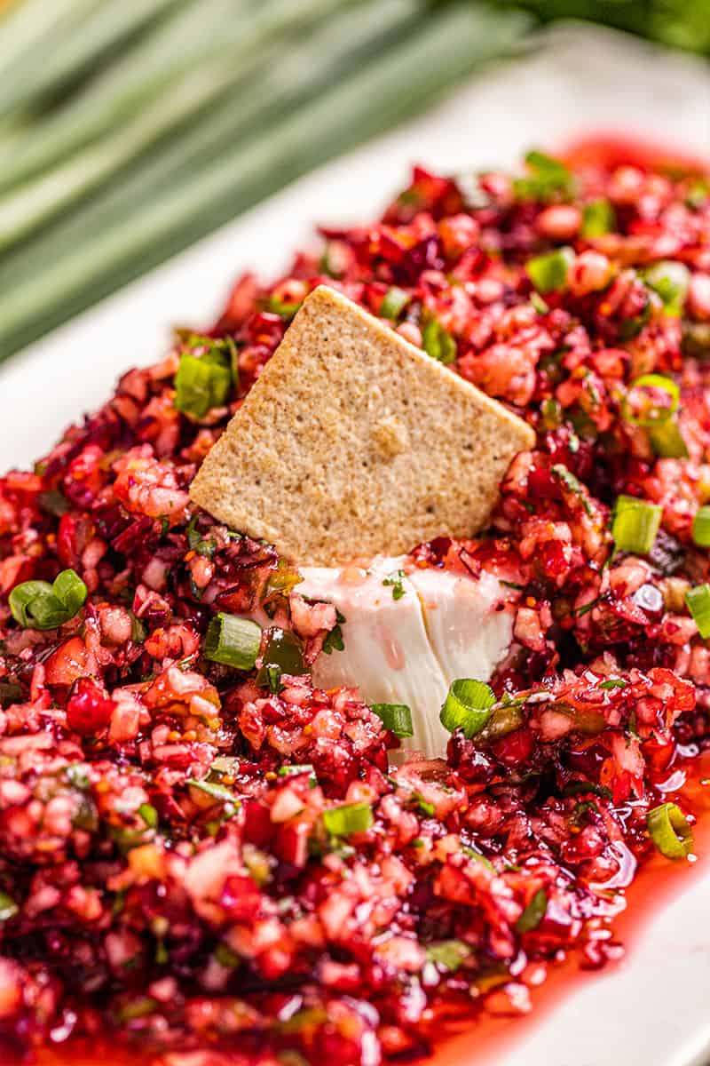 Cranberry Salsa Over Cream Cheese   Best Cranberry Salsa 5 