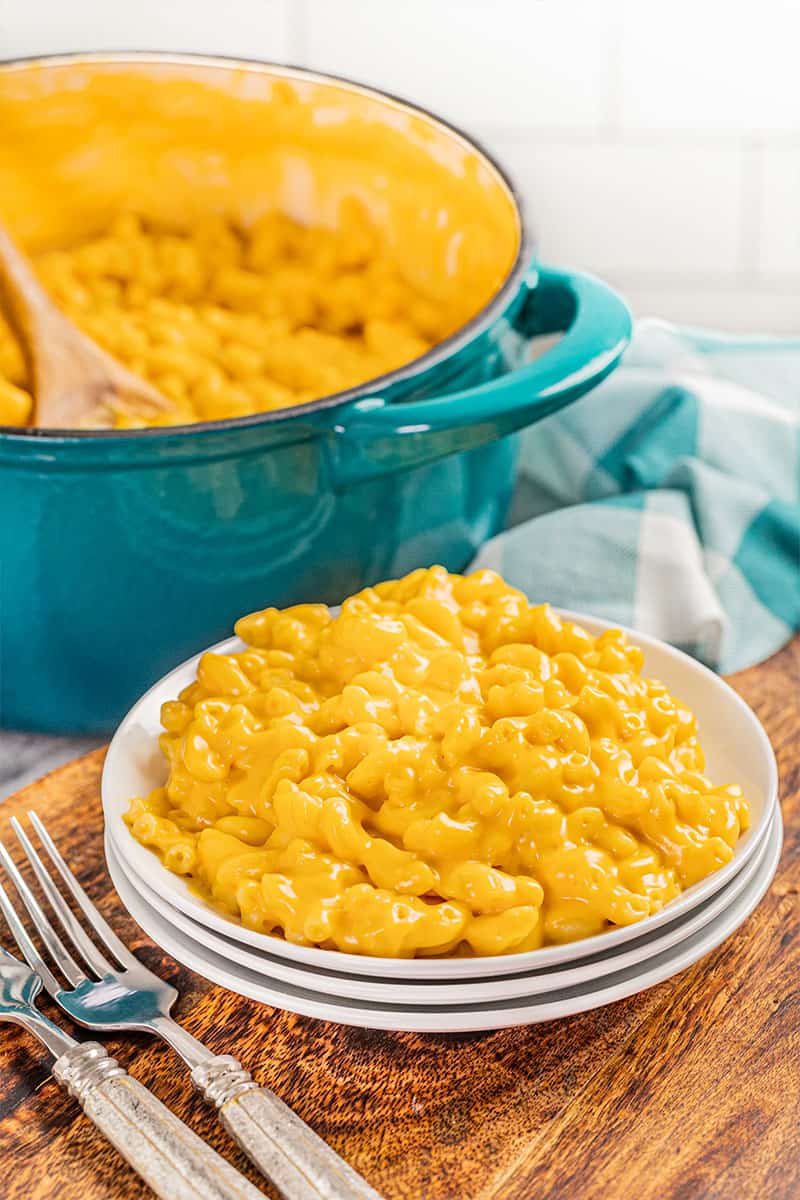 Mac and cheese in a bowl.