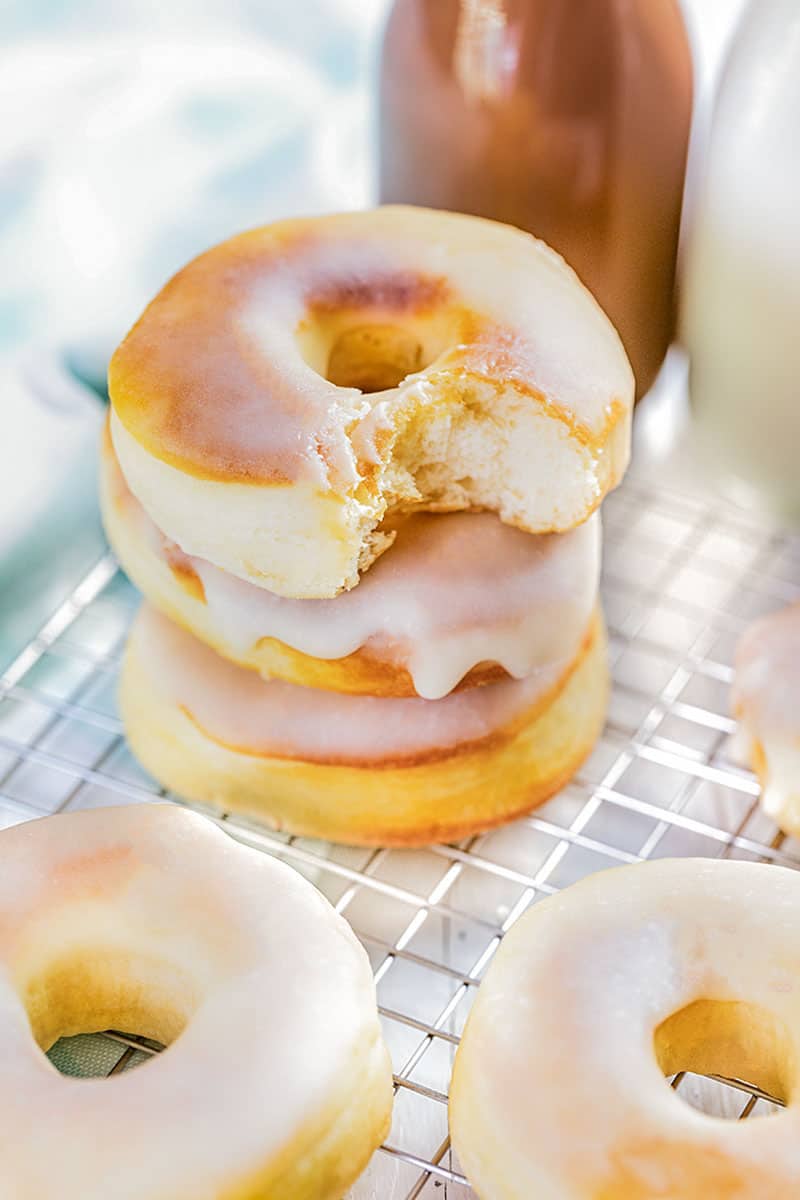 A stack of air fryer donuts.