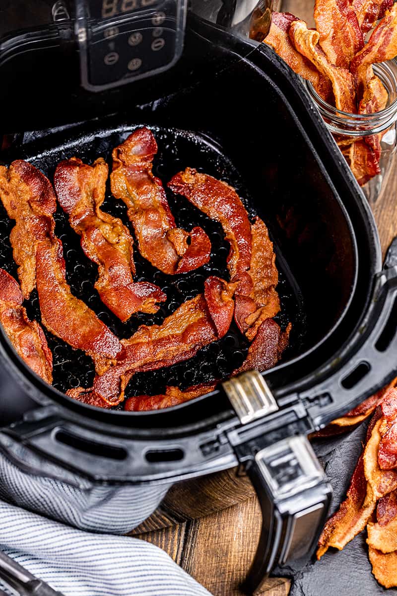 Bacon in an air fryer.