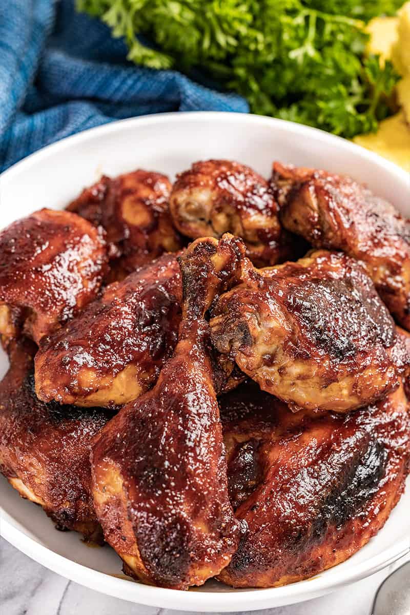 Oven baked bbq chicken.