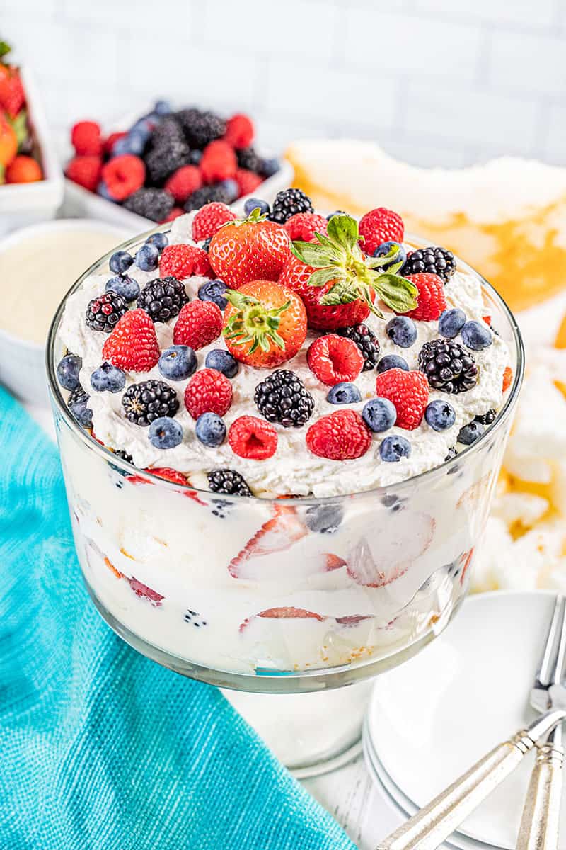 Creamy berry trifle.