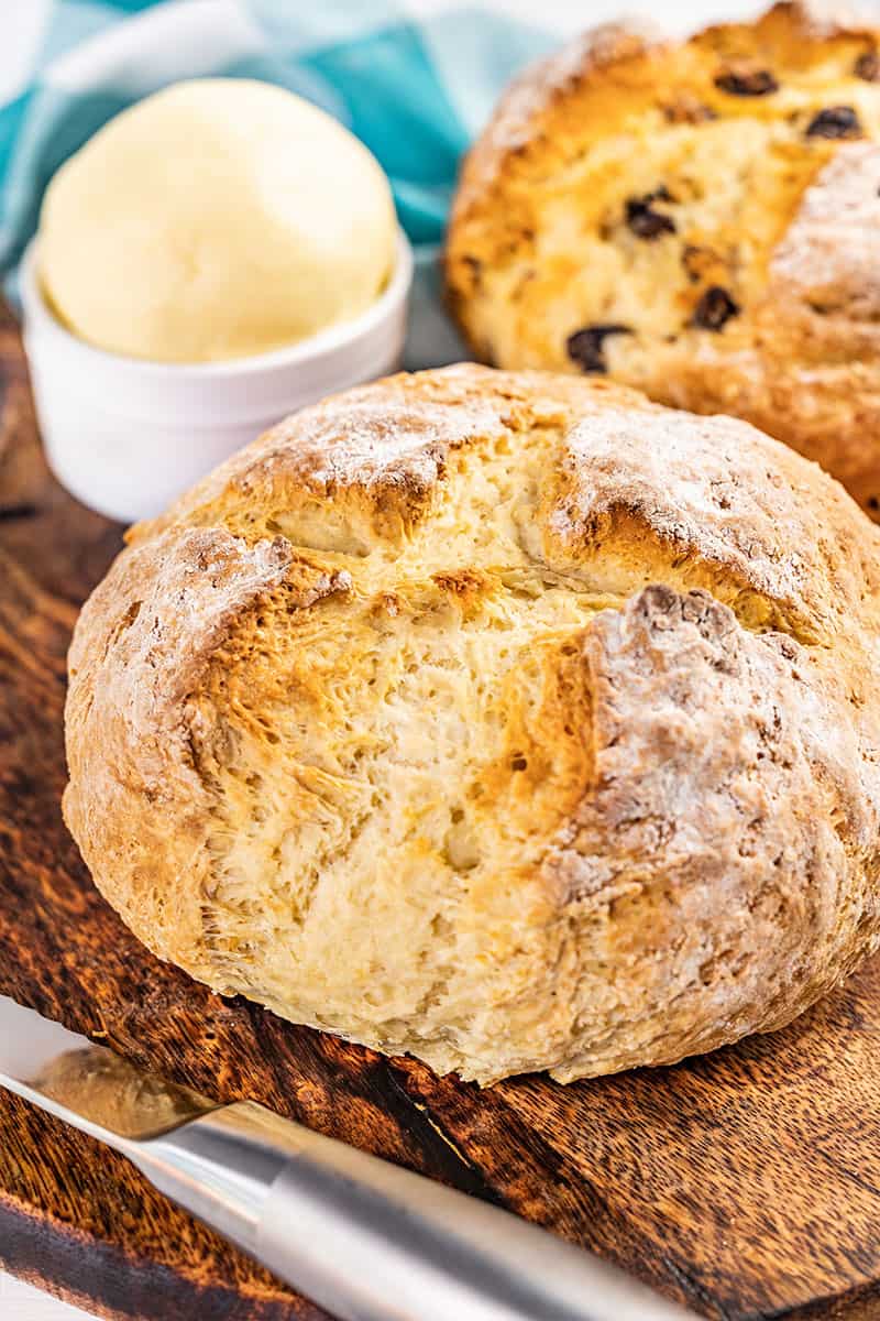 Irish soda bread with homemade butter.