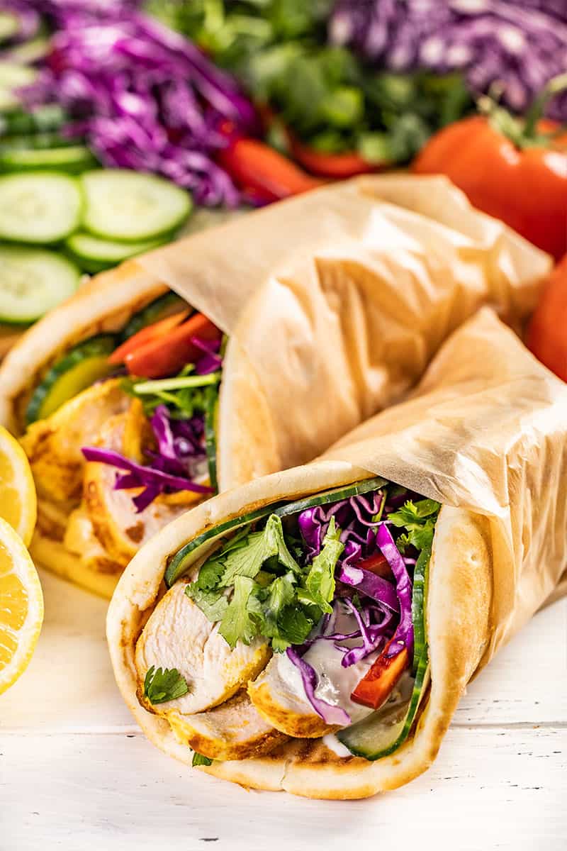 Moroccan chicken gyro.