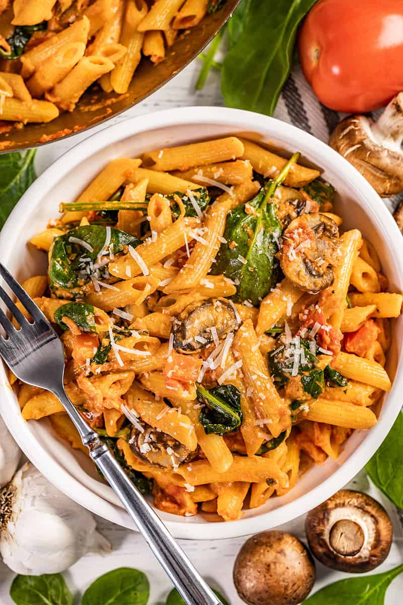 I made Penne Rosa with parm chicken (from Noodles and Co.) at home