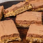 Close up view of peanut butter bars.