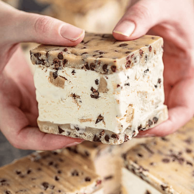 Decorative thumbnail preview image of cookie dough ice cream sandwiches.