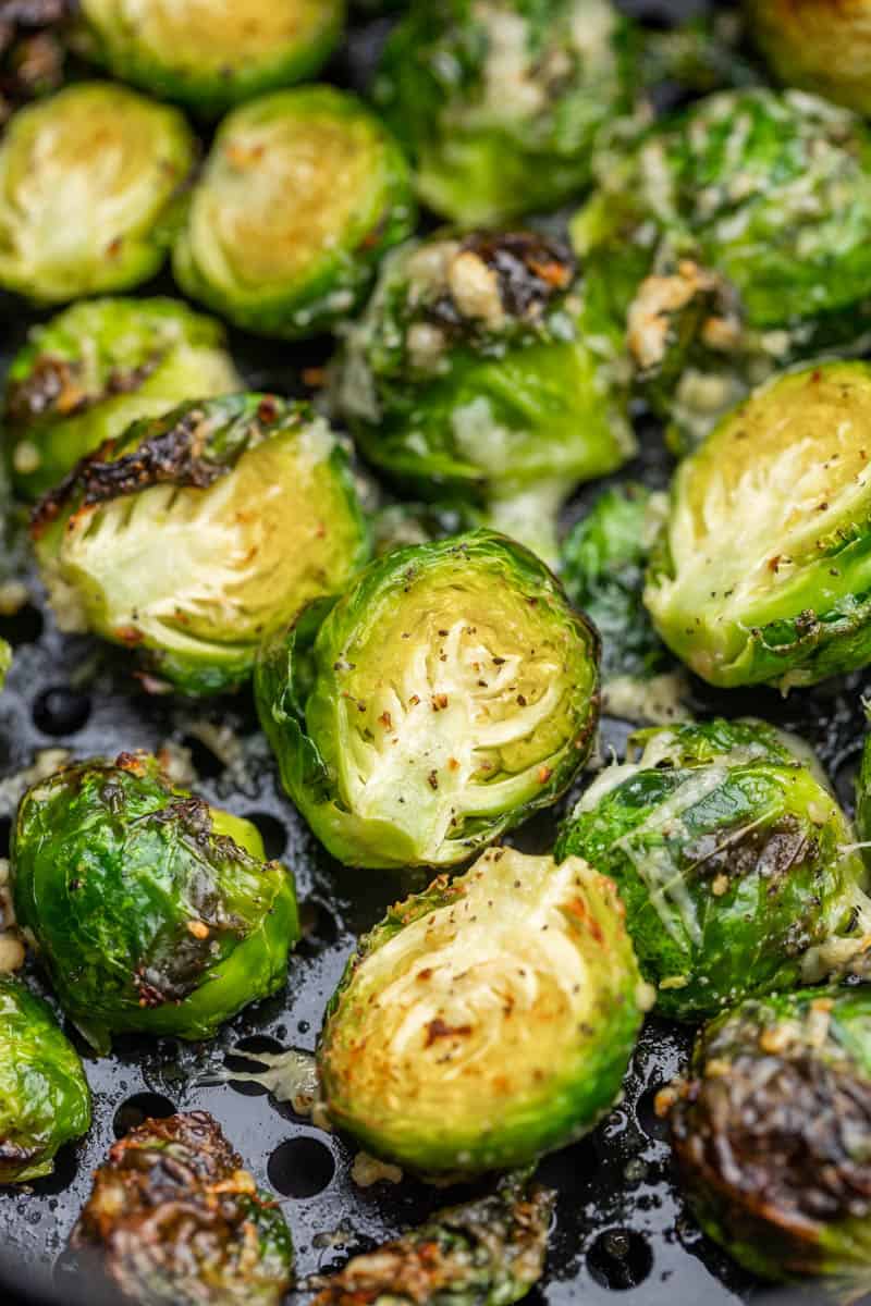 Brussels sprouts in an air fryer.