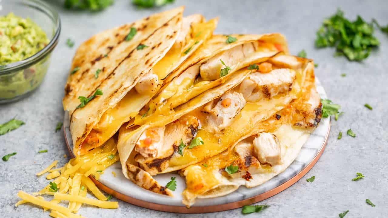 chicken and cheese quesadilla