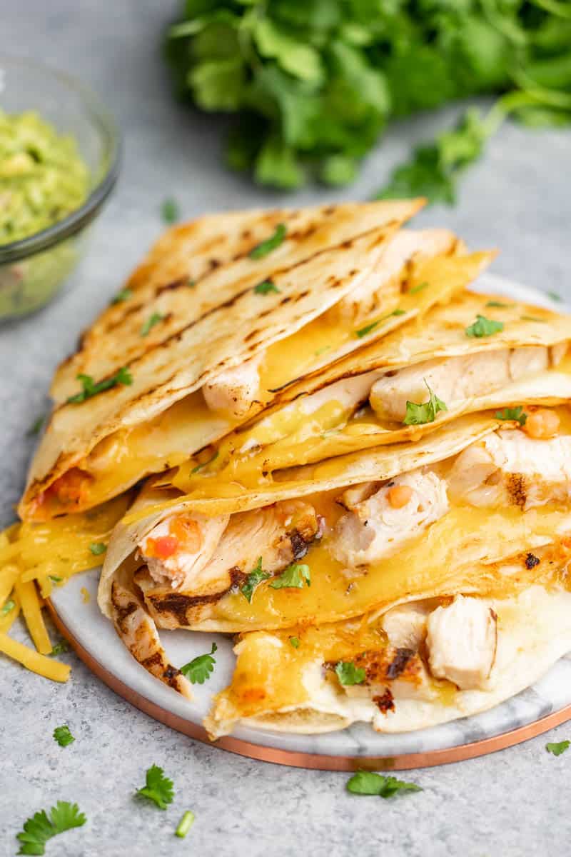 Chicken quesadillas.