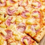 Hawaiian style pizza.