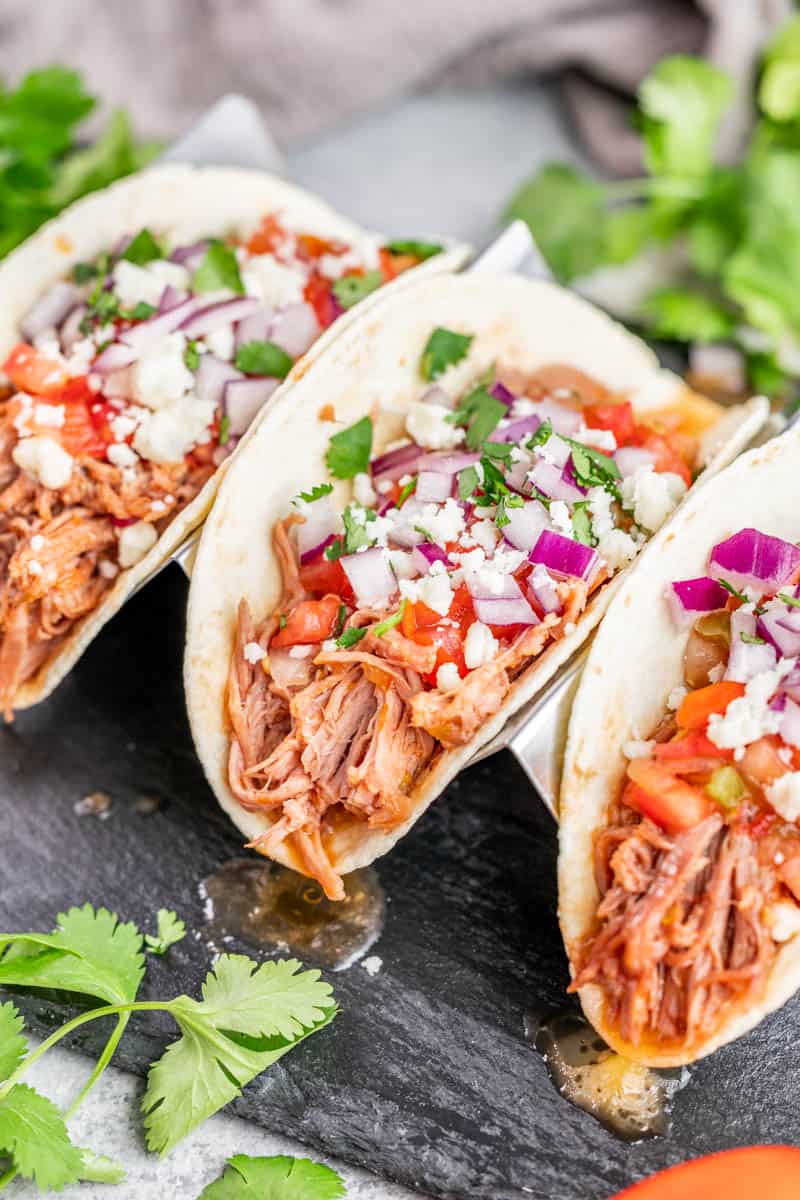 Slow Cooker Sweet Pork Tacos - The Stay At Home Chef