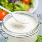 A spoonful of homemade ranch dressing.