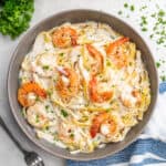 Shrimp alfredo.