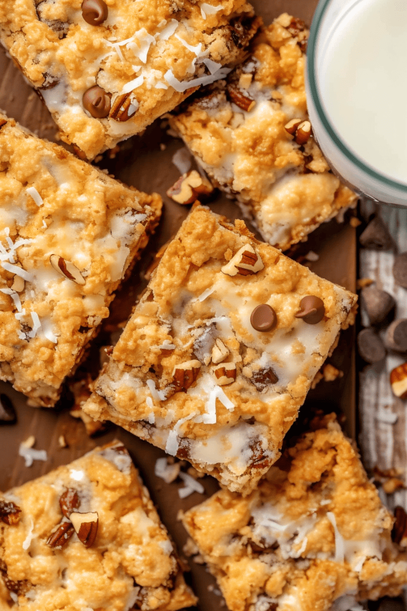 Overhead view of 7 layer bars.
