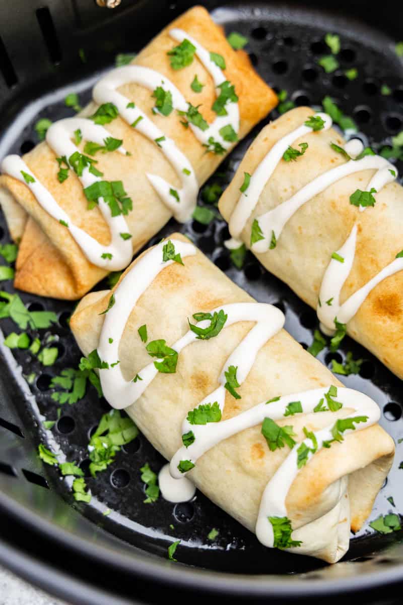 Air fried chimichangas.