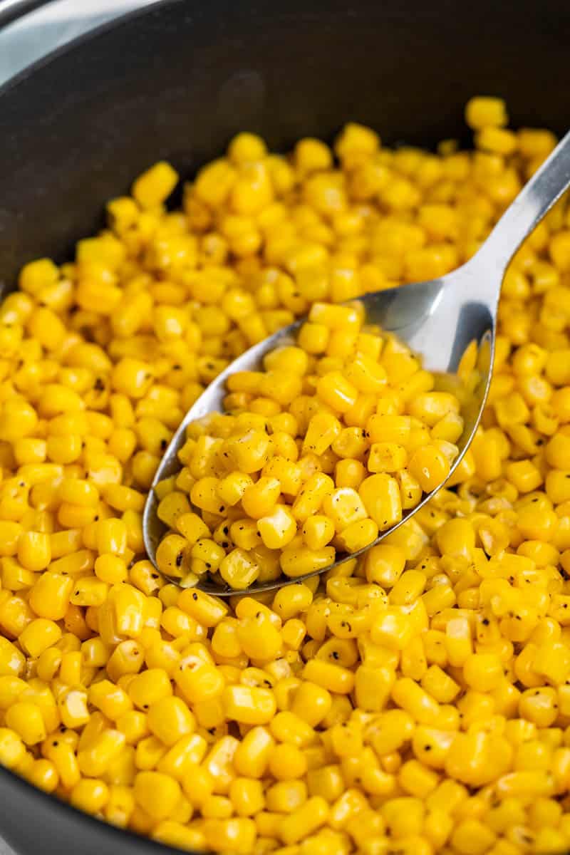 A spoonful of corn.