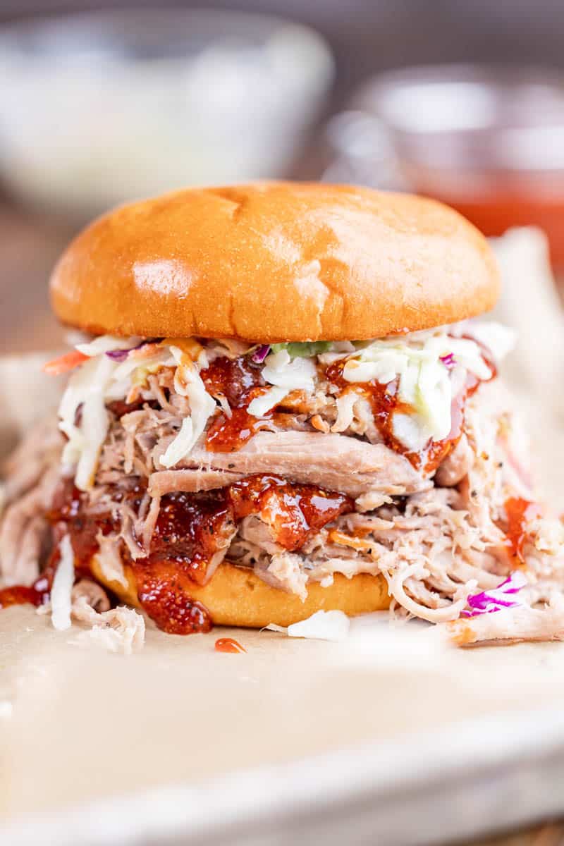 A pulled pork sandwich.