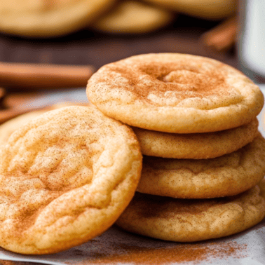 A stack of snickerdoodle cookies with whole cinnamon sticks scattered around.