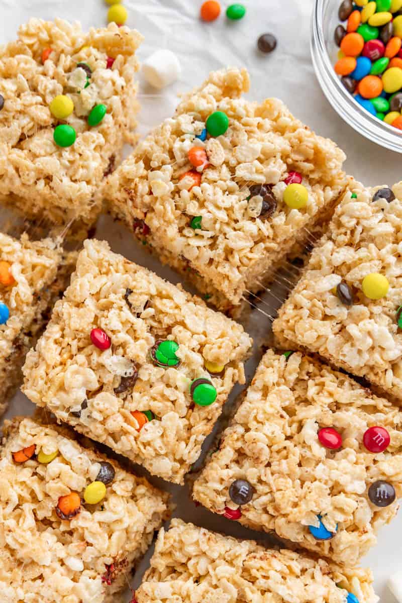 M&M Rice Krispie treats.