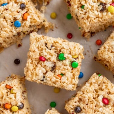 M&M Rice Krispie Treats - The Stay At Home Chef