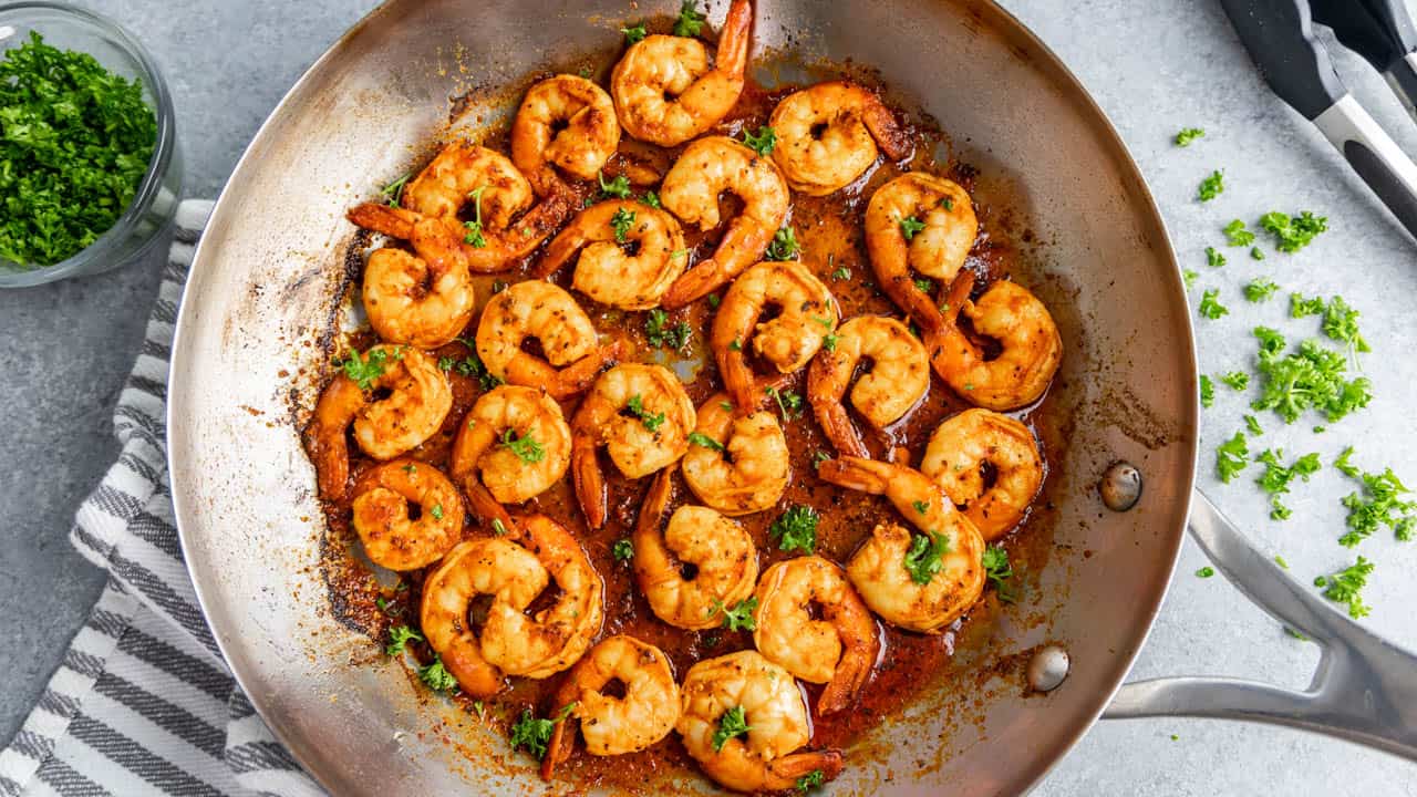 Simple Pan Fried Garlic Shrimp