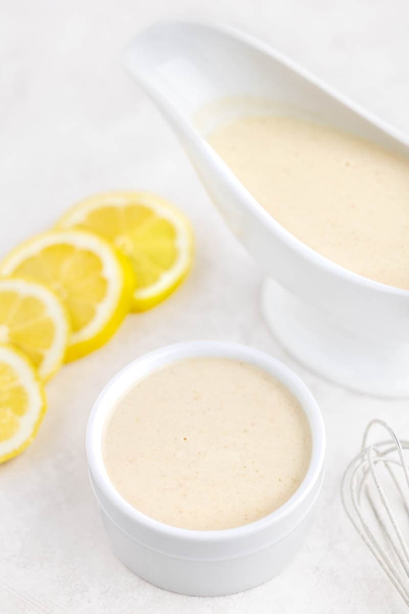 Homemade lemon cream sauce.