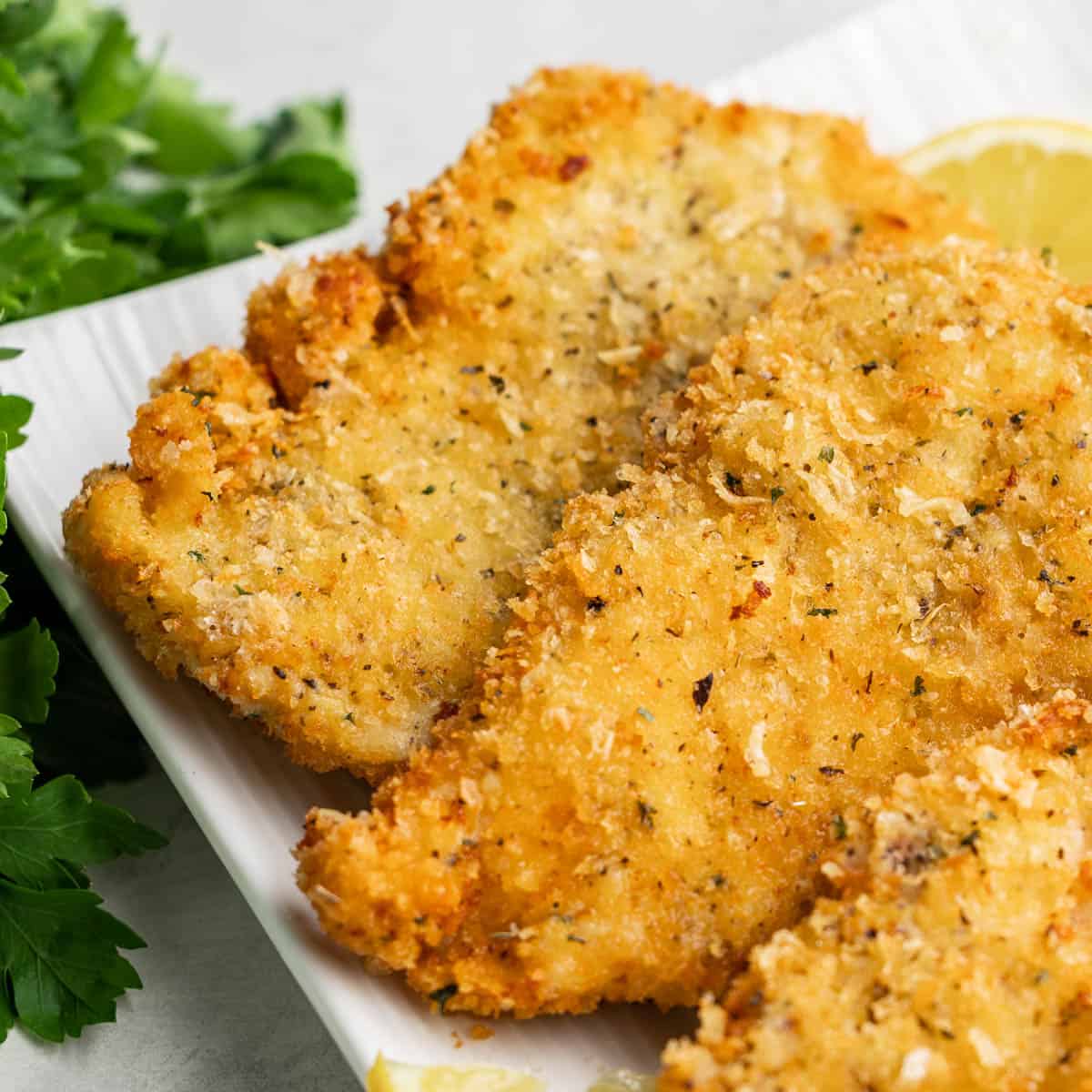Parmesan crusted chicken.