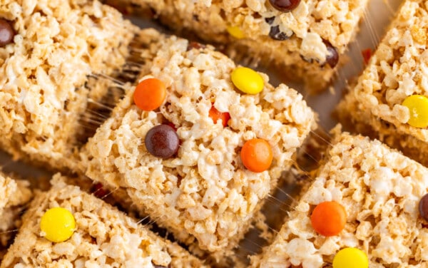 Reese's pieces Rice Krispie treats.