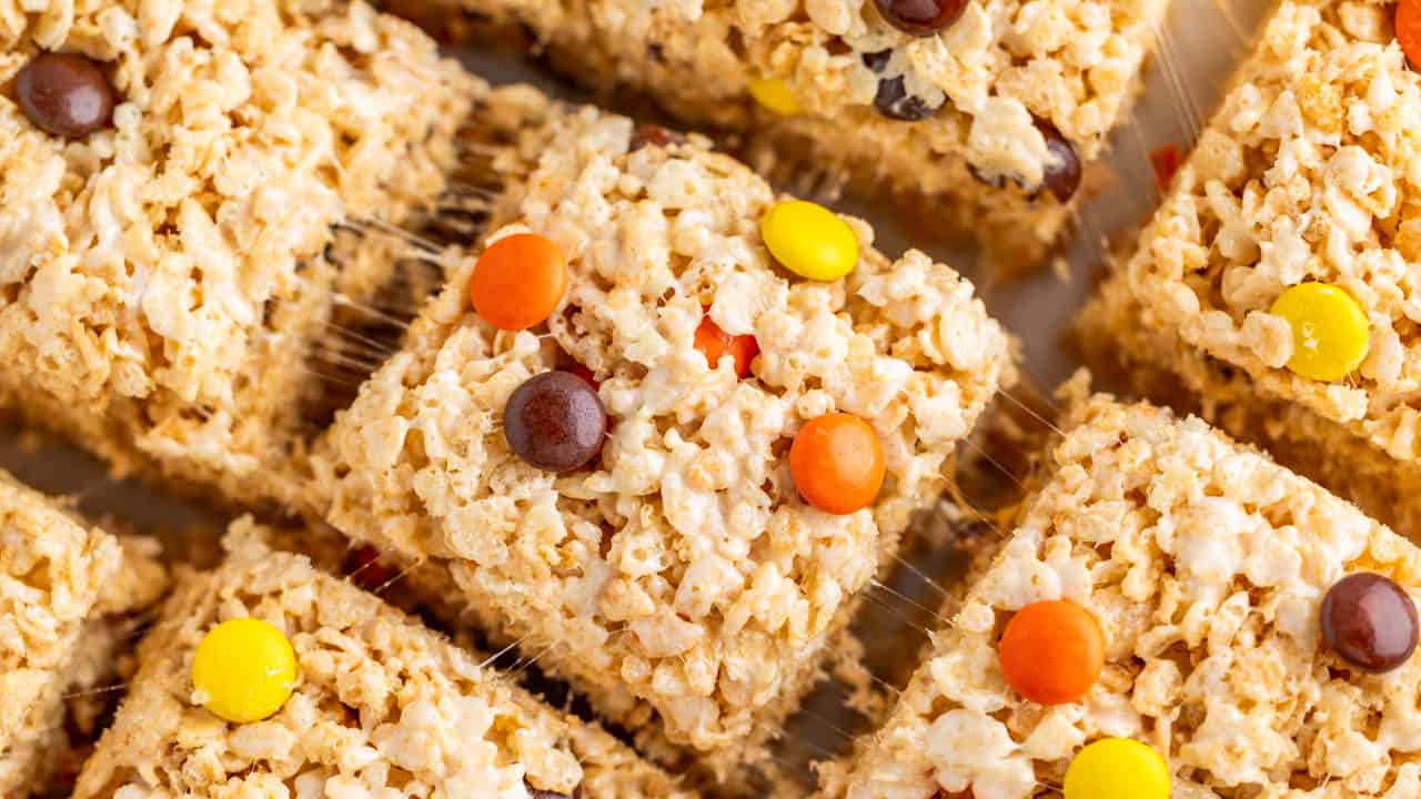 Reese’s Pieces Rice Krispie Treats