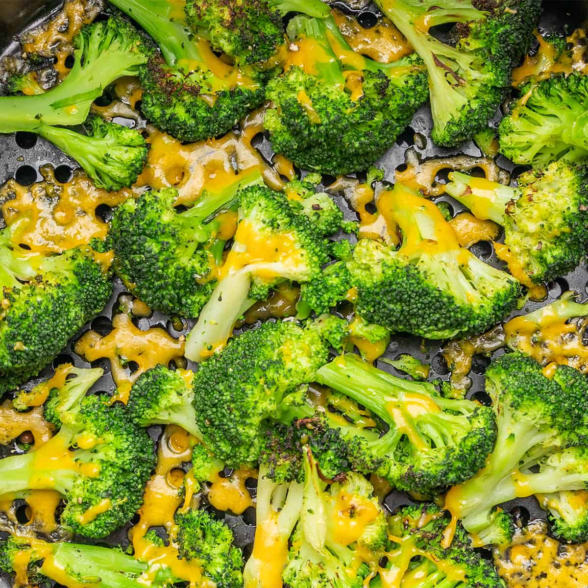 Cheesy air fryer broccoli.