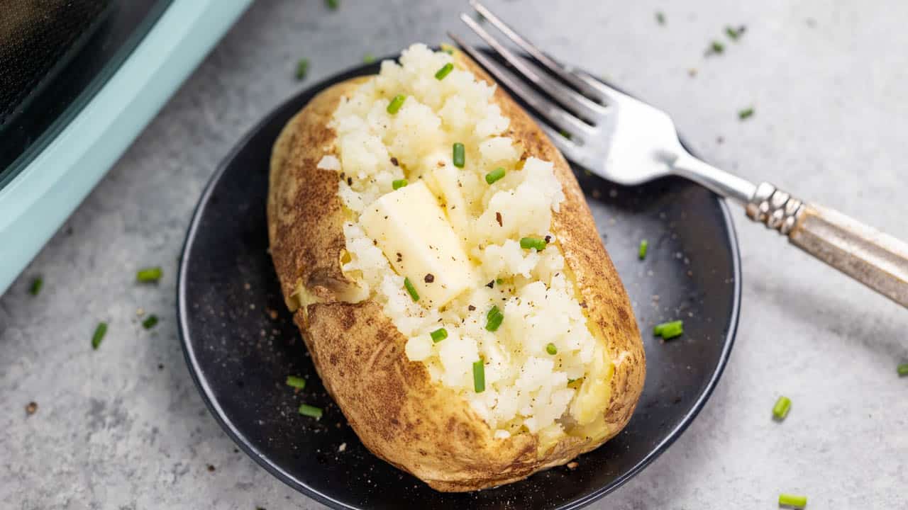 Microwave Baked Potato - The Stay At Home Chef