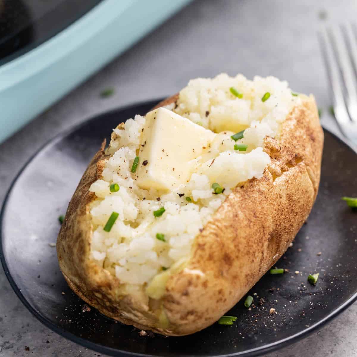Microwave baked potato.
