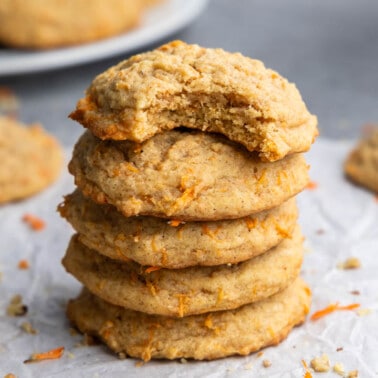 A stack of carrot cake cookies.