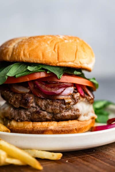 Stuffed Caprese Burgers - The Stay At Home Chef