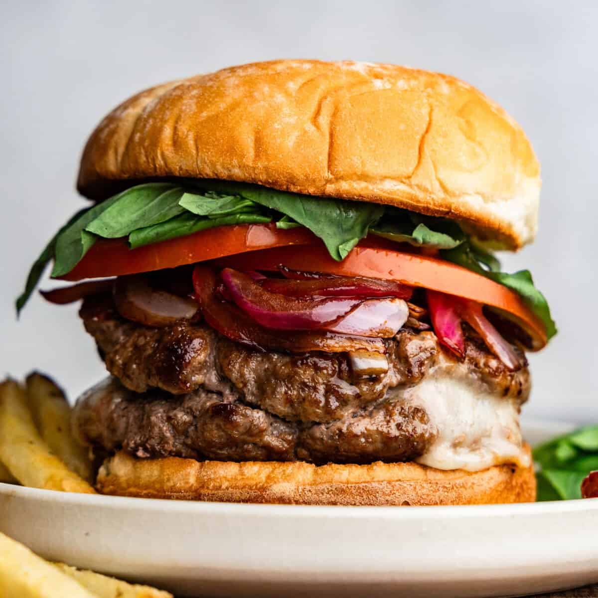 Stuffed Caprese Burgers - The Stay At Home Chef