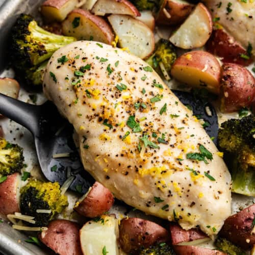 Sheet Pan Garlic Parmesan Chicken Broccoli and Potatoes