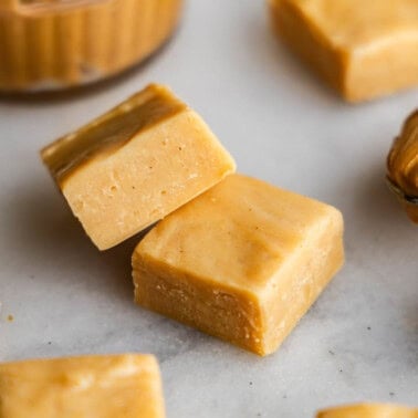 piece of peanut butter fudge on table