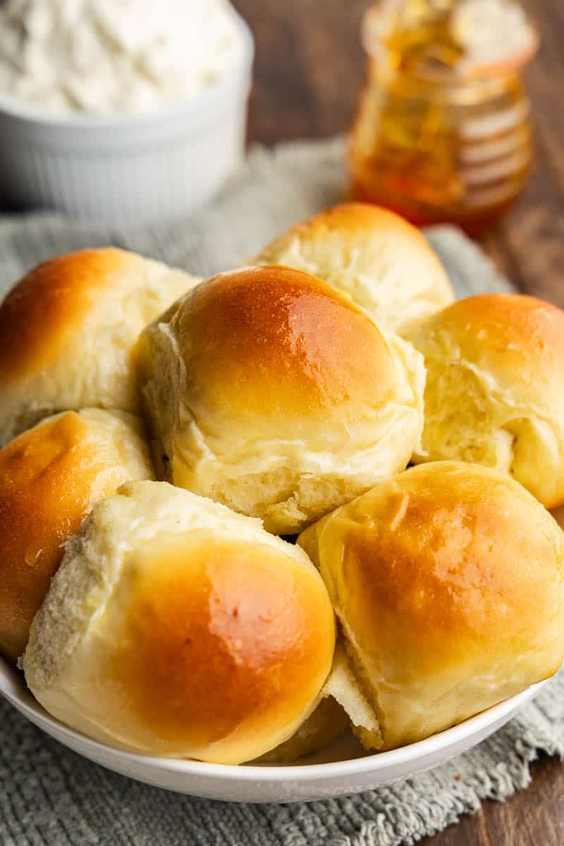 bowl of potato dinner rolls